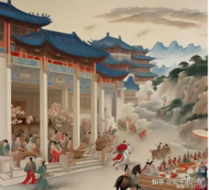 长安市上醉春风，乱插繁花满帽红。
