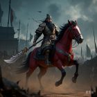 关云长立马横刀威风凛凛