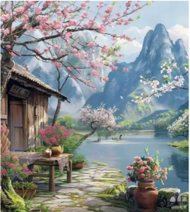 半湖悠映卧闲云