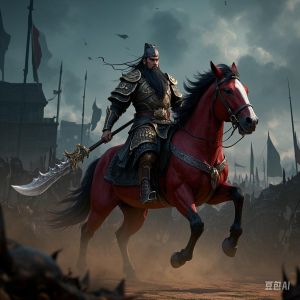 关云长立马横刀威风凛凛